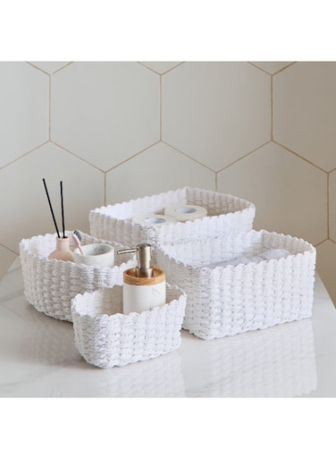 Box White 4-Piece Storage Basket Set