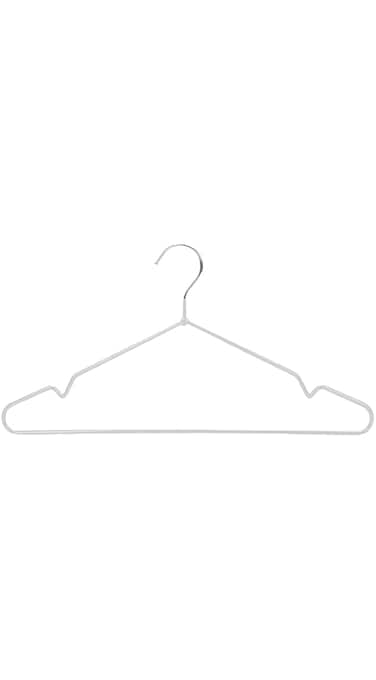 FEELINGS Metal Hanger Pvc Coated White 12Pcs Hangers For Wardrobe, Cloth Display Rack For Space Saving Closet Storage Organizer, Plastic Clothes Hanger Set 40Cm