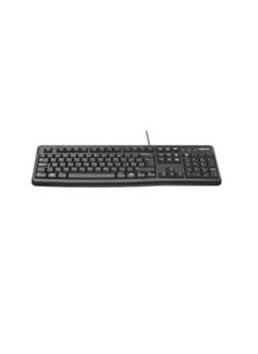 Logitech K120 Wired Keyboard for Windows, USB Plug and Play, Full Size, Spill Resistant, Curved Space bar PC / Laptop, English Layout Black