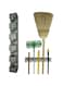 FITTO Wall Mounted Broom Holder &ndash; 5-Slot Organizer for Mops, Brushes, and Long-Handled Tools &ndash; Durable Plastic, Easy Installation with Screws Included for Home, Garage, Laundry, and More