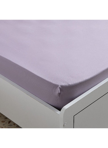 Box Microfibre Single Fitted Sheet - Lilac