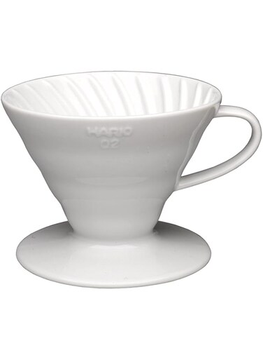Hario V60 Ceramic Coffee Dripper, Size 02, White