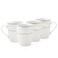 JUNA New Bone China Mug 355 ml &acirc;&euro;&ldquo; Elegant White Coffee &amp; Tea Mug with Subtle Texture for Daily Use, Brunch, Coffee Station, Ramadan, Eid, Diwali &amp; Gifting (Set of 4)