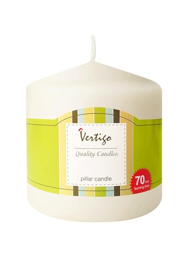 Christmas Magic Pillar Candle, 4-Inch Diameter x 4-Inch Height, Ivory