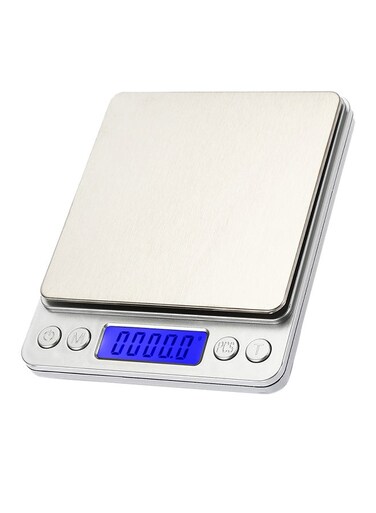 Digital Scale Weighing Tool With Tray Silver 130 x 109 x 20mm