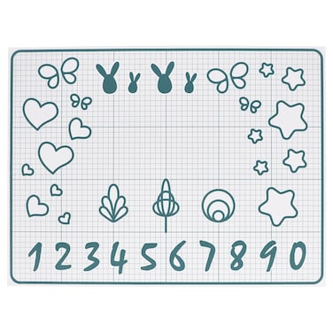 Silicone Baking Mat with Measurement Guides, White/Turquoise, 61x46 cm
