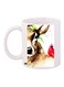 Deer Printed Coffee Mug White/Brown/Red