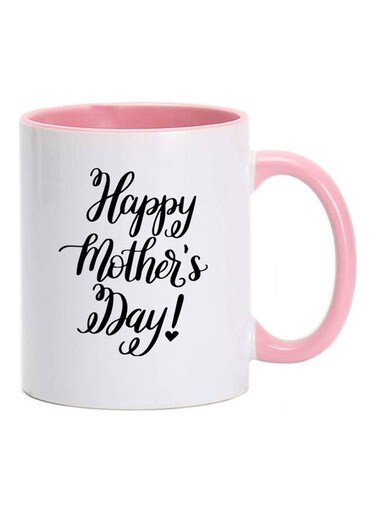 Happy Mothers Day Printed Mug Pink/White