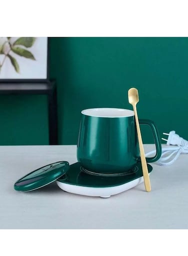 Coater Mug Warmer With Lid And Golden Spoon