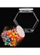 Hexagonal Plastic Candy Jar, with Lid Clear Cookie Jars Hexagon Cookie Containers, Plastic Material, for Snacks Cookies Dog Food Craft and Sewing Supplies, Coffee Pod, Laundry Pod (129 oz) (2 Pcs)