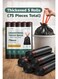 Home 5Roll*15PCS / Drawstring Trash Bags Thickened ,Leak-Proof ,Heavy Duty ,5 Rolls Black Garbage Bags for Kitchen and Home