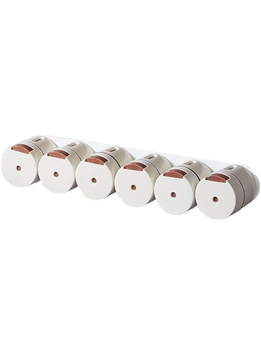 6 Pack Magnetic Spice Jar Wall Mounted Spice Containers Seasoning Box, Quantitative Control Spice Bottle Tins Set with Lids for Kitchen Refrigerator Camping BBQ