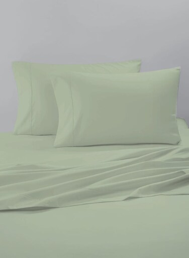 East 2-Piece Pillowcase set   Soft 400 TC Sateen Cotton Material   Light Green Desert Sage Color   2 Pillowcases 50 cm x 100 cmBundle