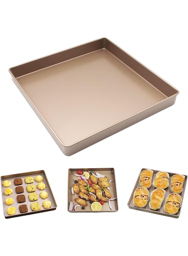 11 Inch Square Cake Pan, Deep Size Baking Pan Nonstick Cookie Sheet Brownie Cake Pa Toaster Oven Pans Bakeware, Easy Clean &amp; Food Safe - Send Goods From Local Warehouse