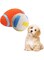 ANTOLE Natural Non Toxic Squeaky Dog Ball Toys Pet Squeak Chew Ball Toys Interactive and Chewing Durable Latex Balls Clean Teeth for Medium Large Dog Rugby volleyball