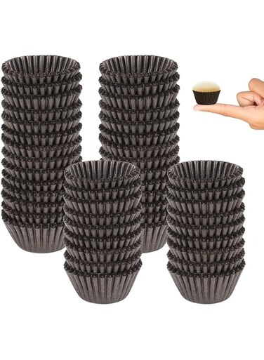 Dreamtop 900-Piece Mini Cupcake Liners - Brown Muffin Baking Cups for Chocolate Cakes