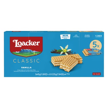 Loacker Classic Vanilla Wafers, 45g Pack of 5