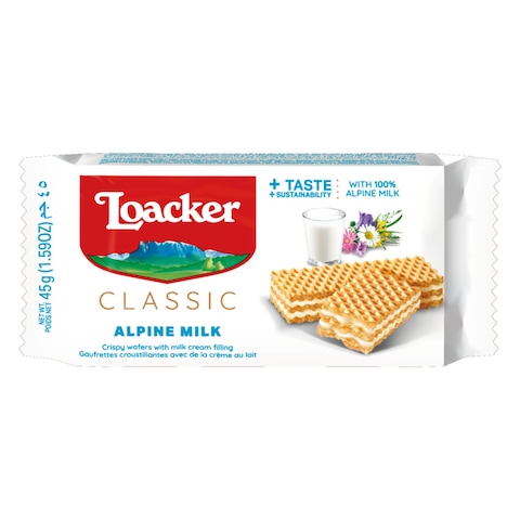 Loacker Classic Alpine Milk Wafers, 45g Pack of 5