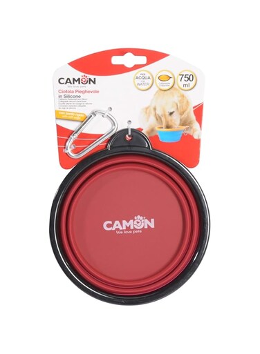 Camon Folding Silicon Travel Bowl,Medium,750Ml, Silicon Bowl for Pet, Folding Bowl, Food Grade Silicone, Large Capacity, Easy to Wash, Pet Bowl Outdoor Camping and Hiking, Suitable for all pets