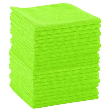 Basic Microfiber Cleaning Cloth - Microfiber Towel for House Cleaning, Kitchen or Automotive Use, Highly Absorbent, 24 Pack