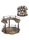 Exrp Lazy Susan Organizer Spice Rack - Height Adjustable Rotating Lazy Turntable Spice Organization for Cabinet, Pantry Kitchen Wood Revolving Seasoning Organizer