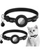Joyzzz Airtag Cat Collars, 2 Pack Breakaway Cat Collars with Round Safety Buckle, Reflective Cat Collar with Silicone Airtag Holder and Bell, for Boy and Girl Cats, Adjustable for 19-31.5cm