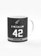 Designer Printed Coffee Mug with Heavy Duty Handle 11oz Ceramic Personalised Gift Mugs Cup - Cricket Player - Brendon McCullum, Jersey Number - 42 (With Logo)