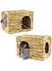HERCOCCI Extra Large Grass House for Rabbit, Foldable &amp; Comfortable - Small Animal Hut Play Hideaway Bed Hay Mat Chew Toy for Bunny Guinea Pig Hamster hilla (2 Pack)