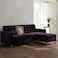 Karnak Klippan 3-Seater L-Shape Velvet Sofa - Dark Liver