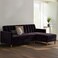 Karnak Klippan 3-Seater L-Shape Velvet Sofa - Dark Liver