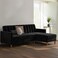 Karnak Klippan 3-Seater L-Shape Velvet Sofa - Black
