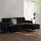 Karnak Klippan 3-Seater L-Shape Velvet Sofa - Black