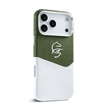 F3 iPhone 17 Pro Max Leather Case &ndash; Durable Hard Slim Cover Green/White