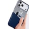 F3 iPhone 17 Pro Max Leather Case &ndash; BUVU Fazaa Hard Slim Cover Blue/Grey