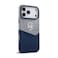 F3 iPhone 17 Pro Max Leather Case &ndash; BUVU Fazaa Hard Slim Cover Blue/Grey