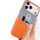 F3 iPhone 17 Pro Max Leather Case &ndash; Durable Slim Hard Cover Grey/Orange