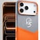 F3 iPhone 17 Pro Max Leather Case &ndash; Durable Slim Hard Cover Grey/Orange