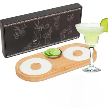 Wood Glass Rimmer, Bartender Tool for Cocktail and Margarita, Sugar and Salt Rimmer Cocktail Salt Dipper