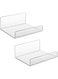 NALACAL 2Pcs Clear Acrylic Floating Shelf for Wall Mounted, Adhesive Hanging Shelves No Drill, Small Wall Display Shelf for Plant Pot, Speaker, Security Camera, Room Decor