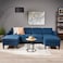 Karnak Alron Mid Century 4-Seater U-Shape Linen Sofa - Grey