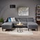 Karnak Alron Mid Century 4-Seater U-Shape Linen Sofa - Grey