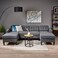 Karnak Alron Mid Century 4-Seater U-Shape Linen Sofa - Grey