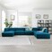 Karnak Astorn 4-Seater U-Shape Velvet Sofa - Lapis Lazuli