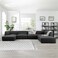 Karnak Astorn 4-Seater U-Shape Velvet Sofa - American Silver