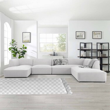 Karnak Astorn 4-Seater U-Shape Velvet Sofa - American Silver