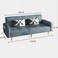 Karnak 2 Seater Sofa, Upholstered Couch for Living Room - Grey
