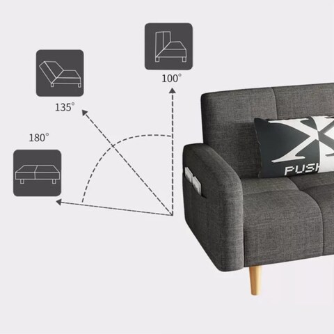 Karnak 2 Seater Sofa, Upholstered Couch for Living Room - Grey