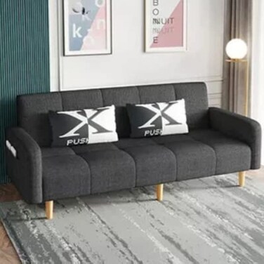 Karnak 2 Seater Sofa, Upholstered Couch for Living Room - Grey