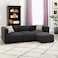 Karnak Coby 3-Seater Polyester L-Shape Sofa - Black