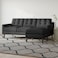 Karnak Boskone 3-Seater L-Shape Linen Sofa - Black
